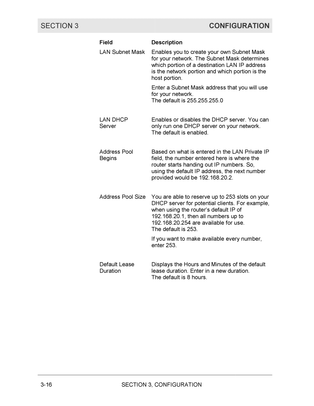 Motorola BR700 manual LAN Dhcp 