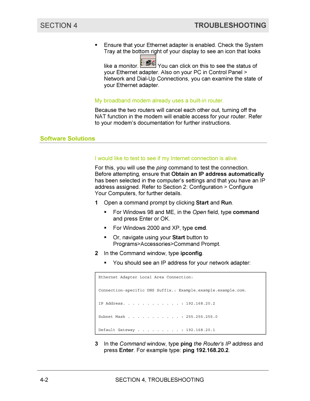 Motorola BR700 manual Troubleshooting, Software Solutions 