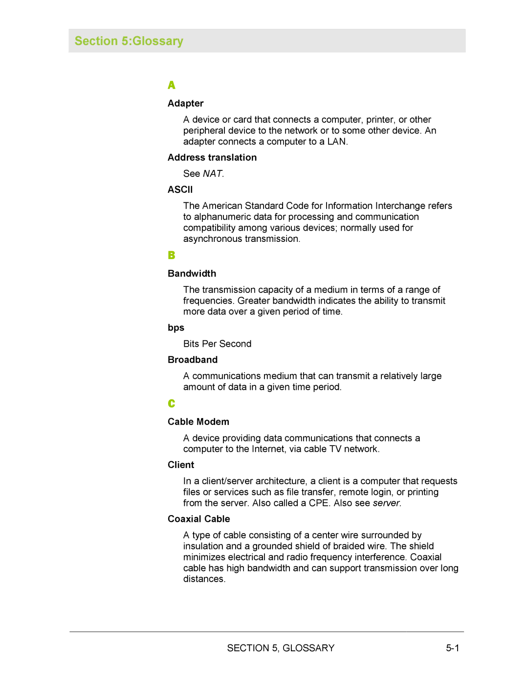 Motorola BR700 manual Ascii 