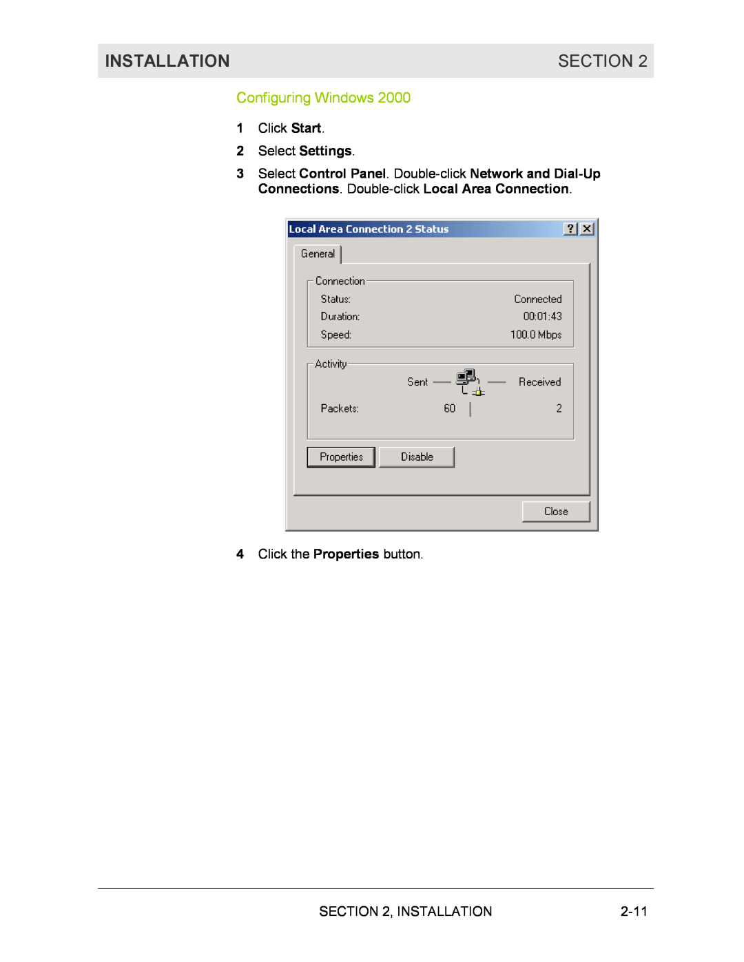 Motorola BR700 manual Configuring Windows, Installation, Section 
