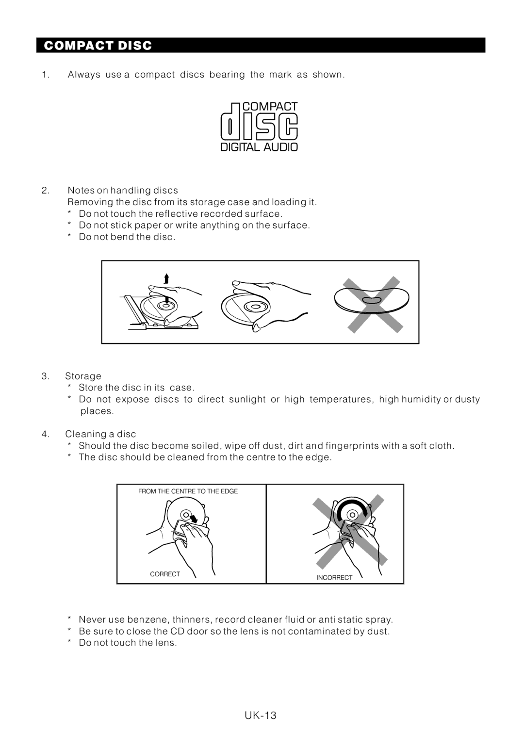 Motorola BSA-1520 instruction manual Compact Disc 