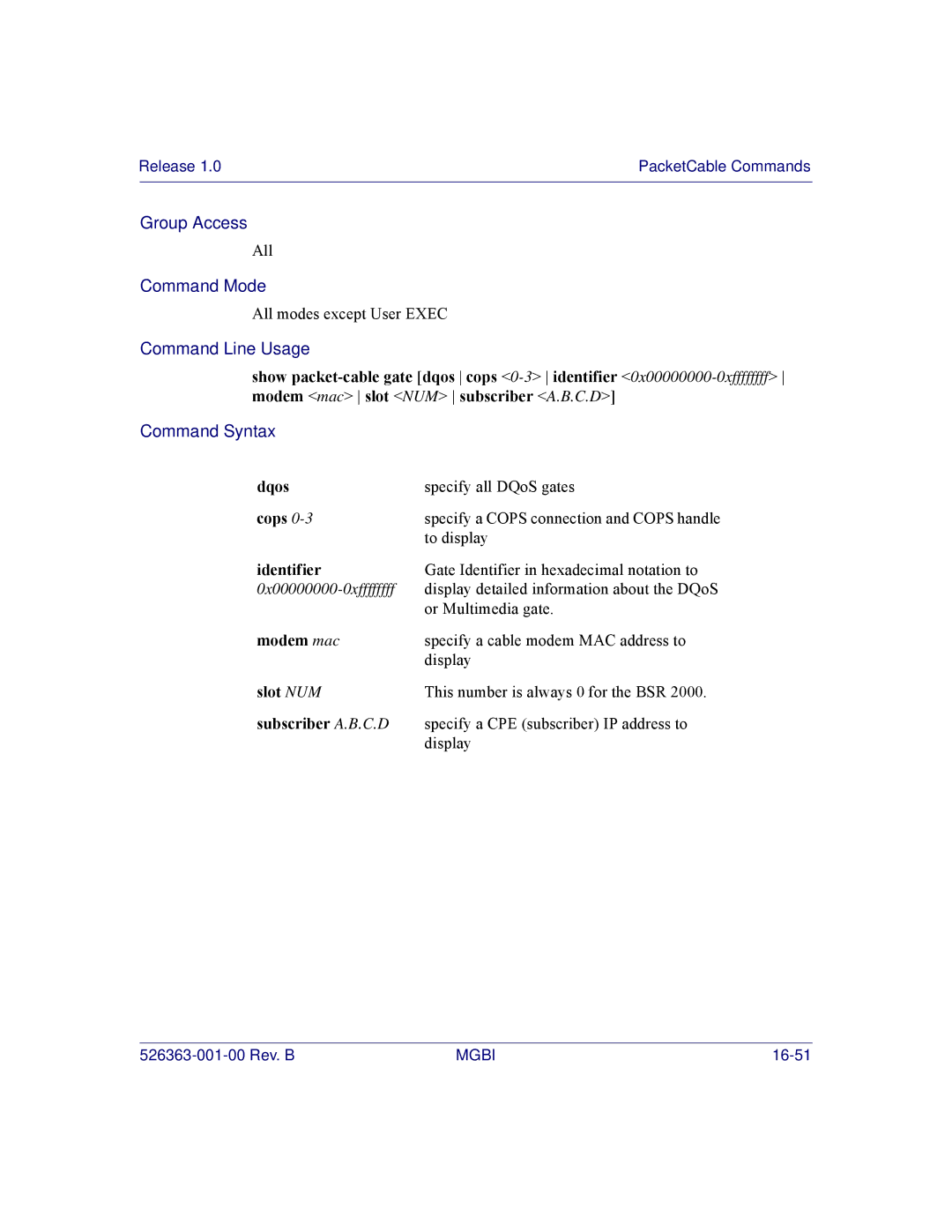 Motorola BSR 2000 manual Dqos, Subscriber A.B.C.D 