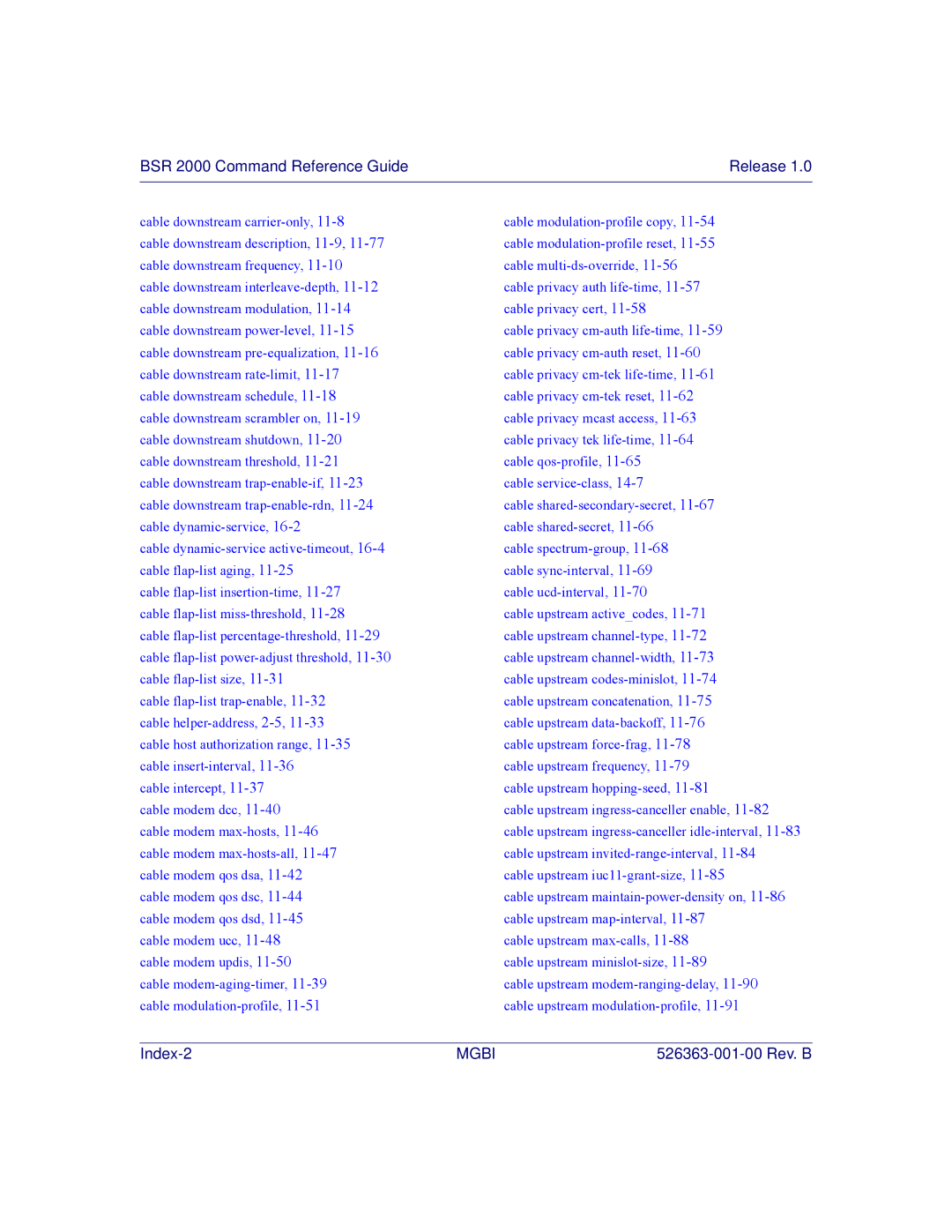 Motorola BSR 2000 manual Index-2 