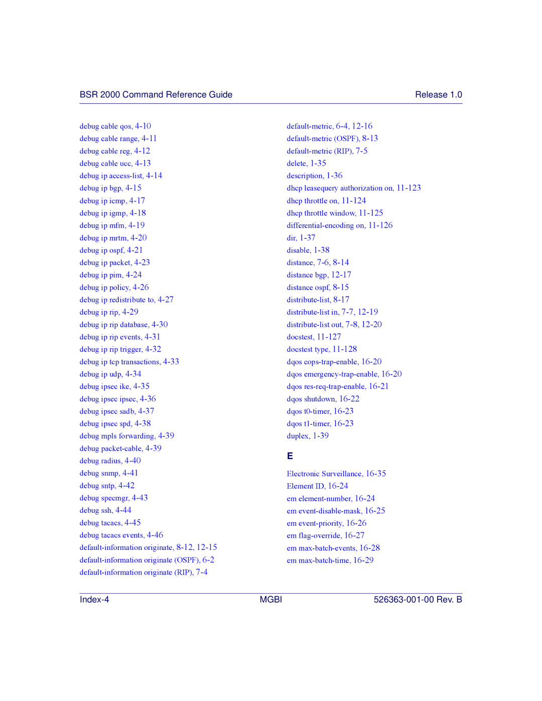 Motorola BSR 2000 manual Index-4 