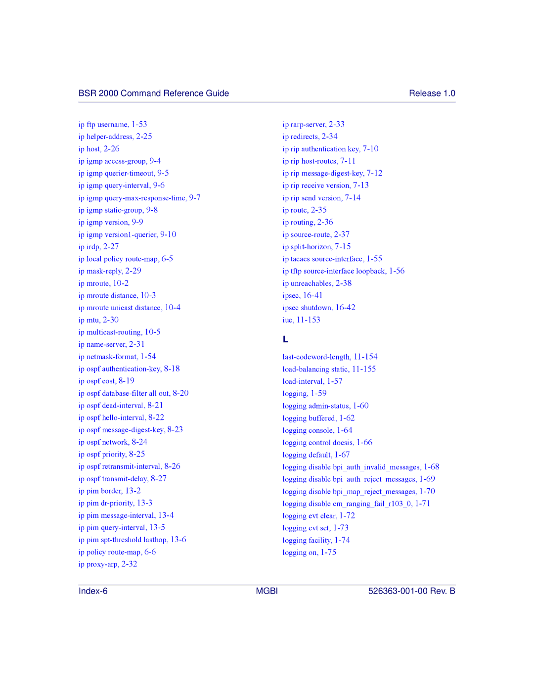 Motorola BSR 2000 manual Index-6 