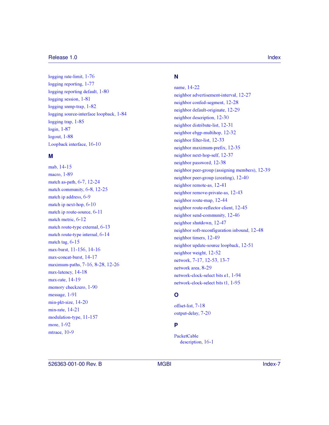 Motorola BSR 2000 manual Index-7 