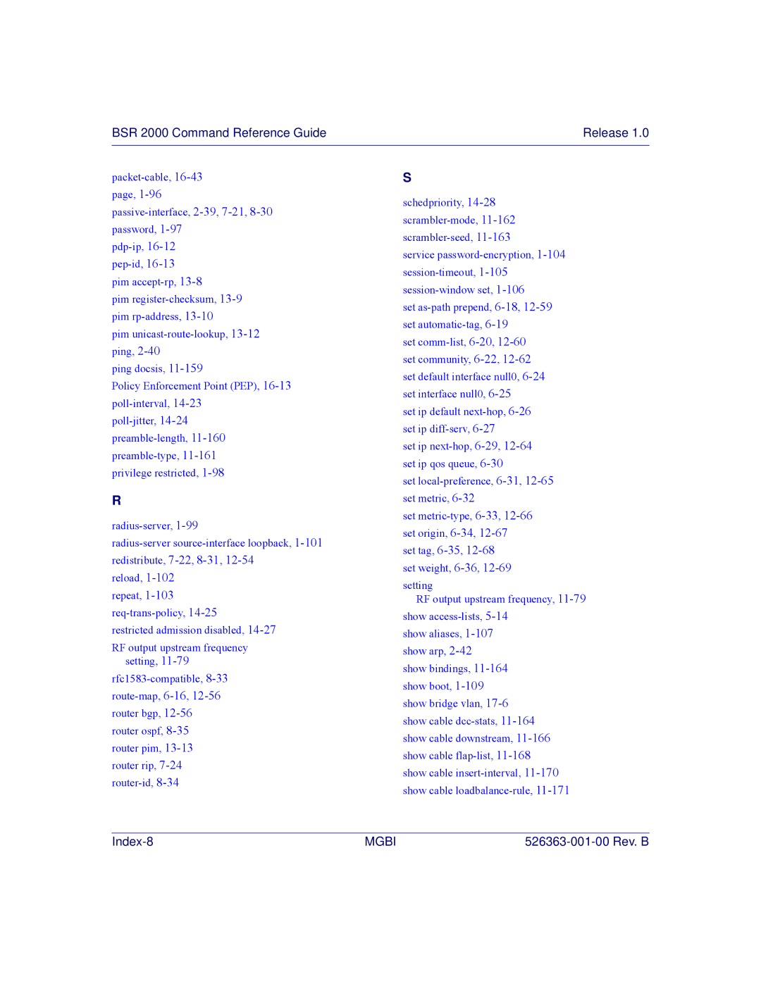 Motorola BSR 2000 manual Index-8 