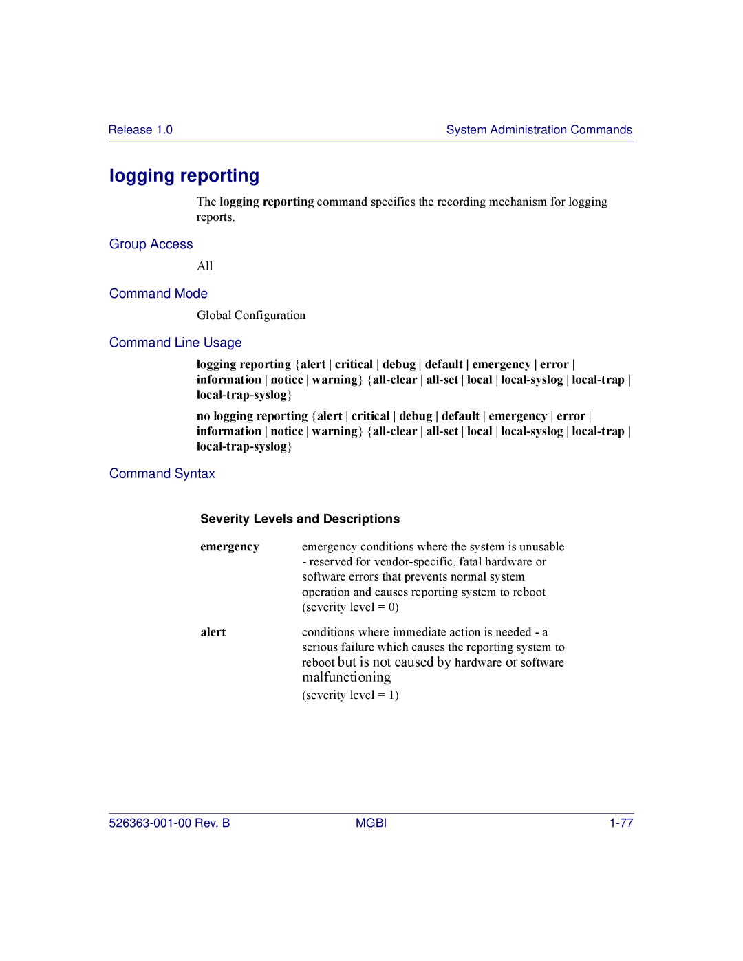 Motorola BSR 2000 manual Logging reporting, Emergency 