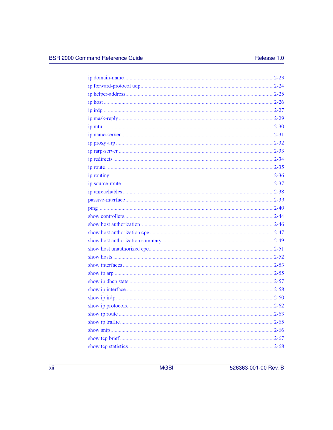 Motorola BSR 2000 manual Xii 