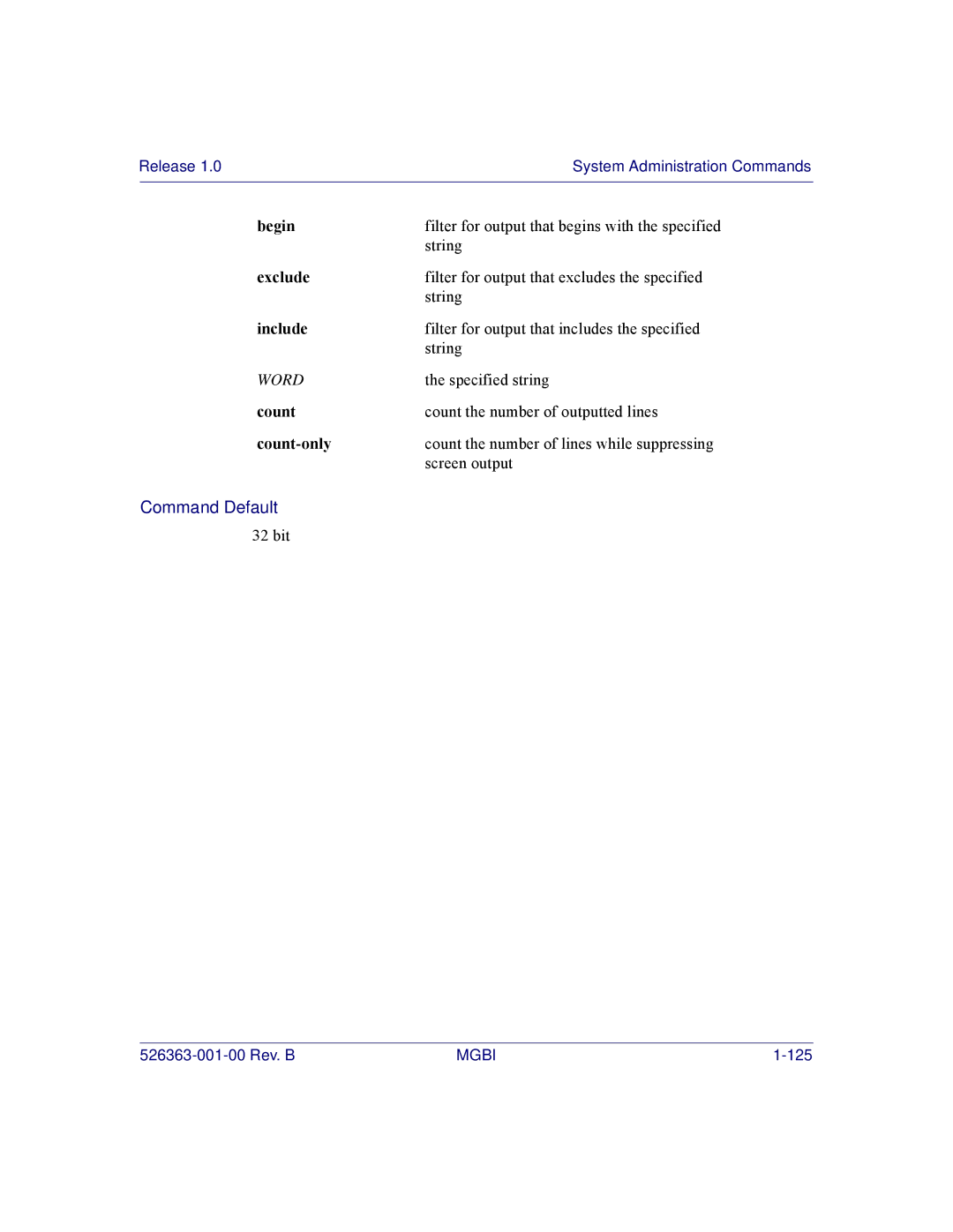 Motorola BSR 2000 manual Filter for output that begins with the specified 