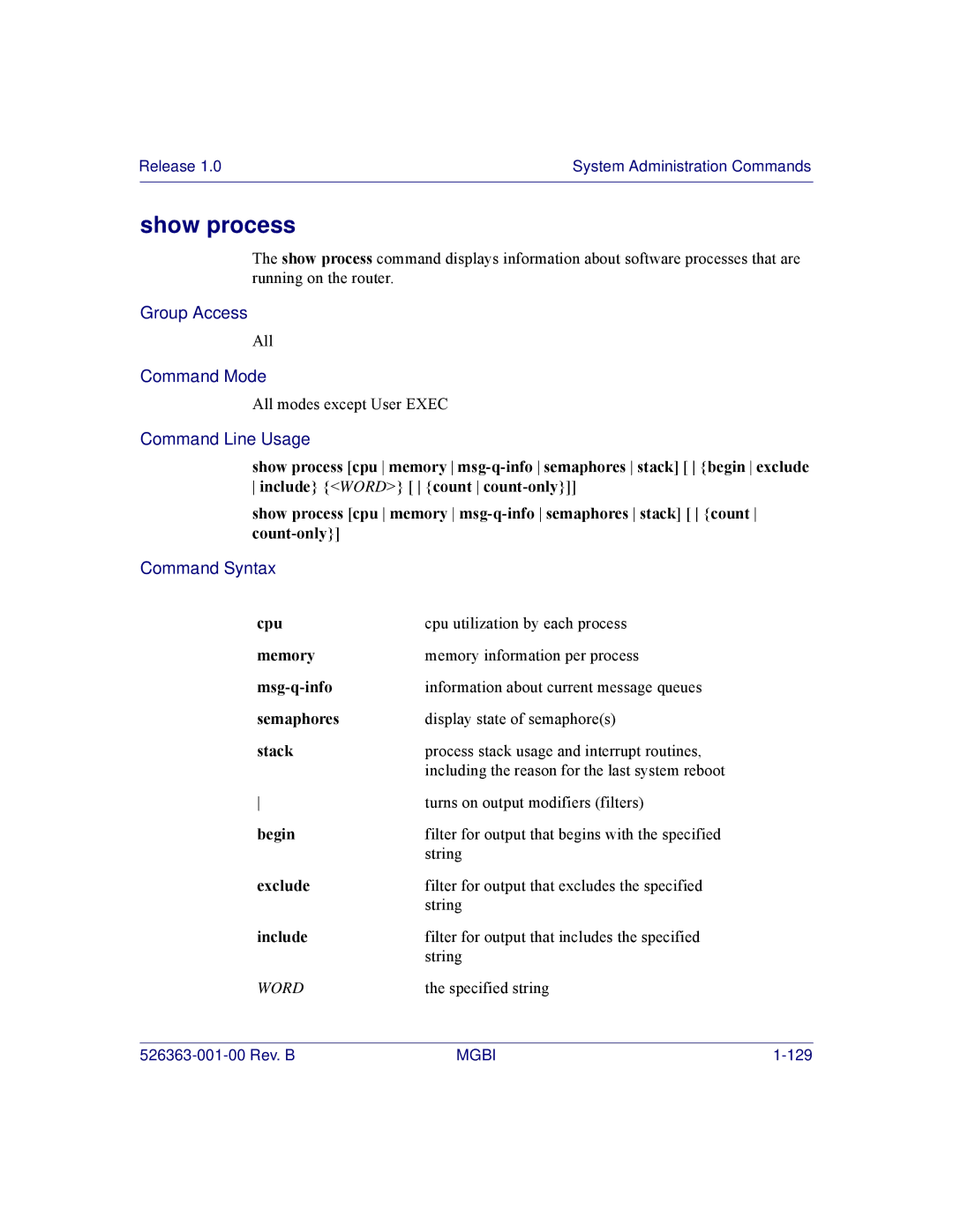 Motorola BSR 2000 manual Show process 