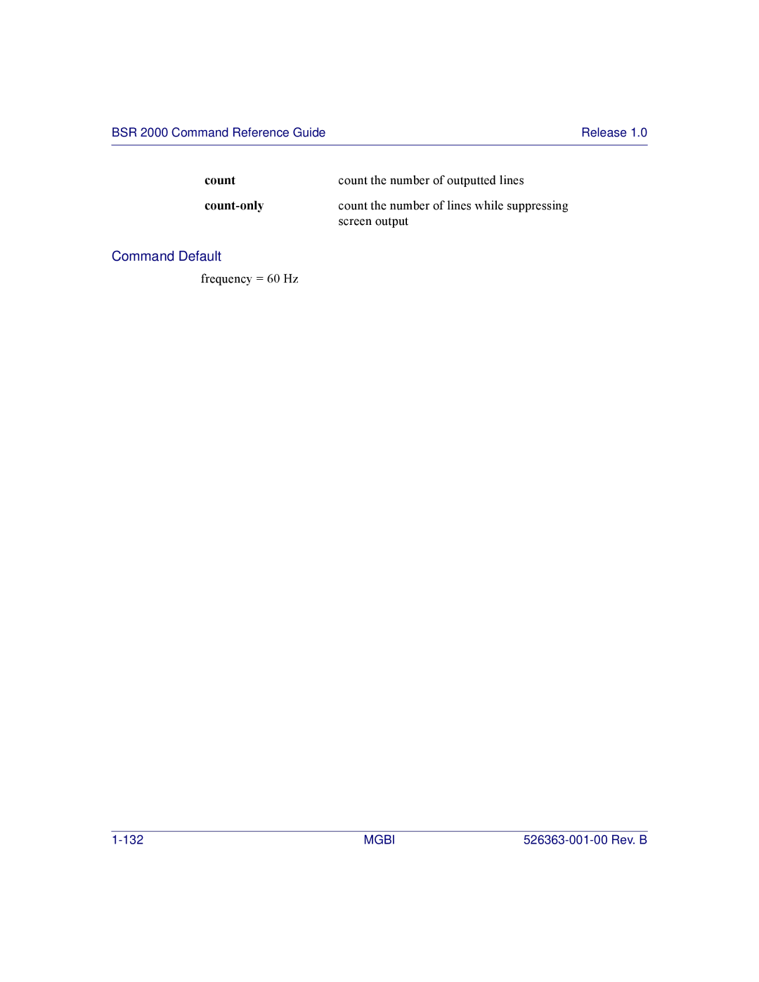 Motorola BSR 2000 manual Frequency = 60 Hz 