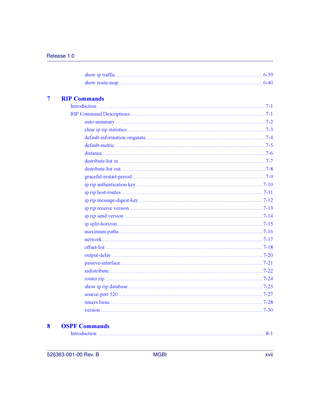 Motorola BSR 2000 manual RIP Commands 