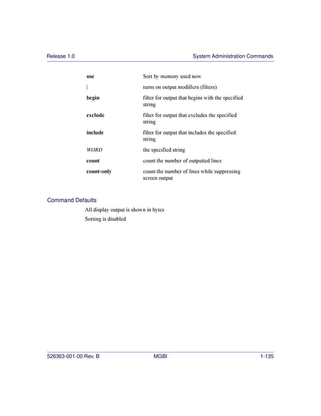 Motorola BSR 2000 manual Command Defaults, Use 