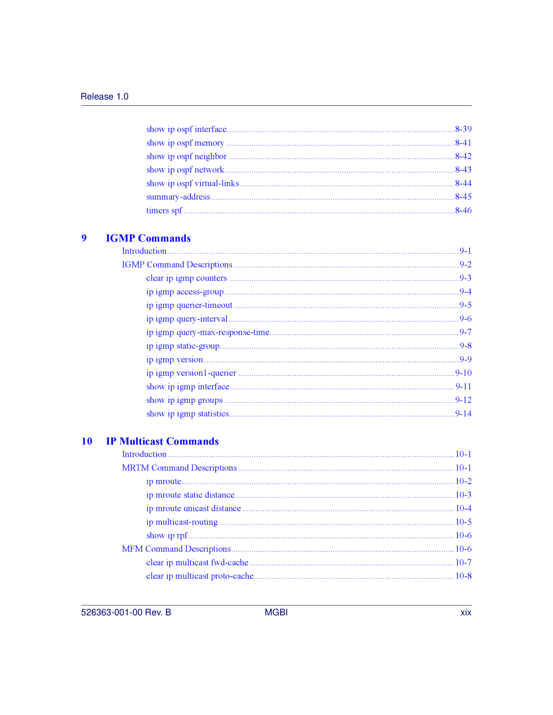 Motorola BSR 2000 manual Igmp Commands 