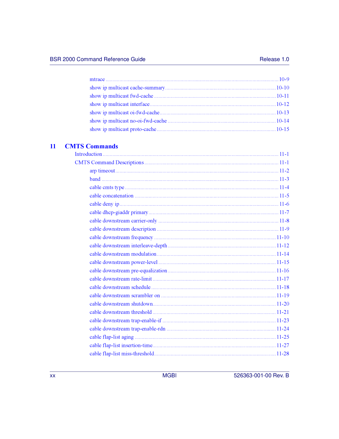 Motorola BSR 2000 manual Cmts Commands 