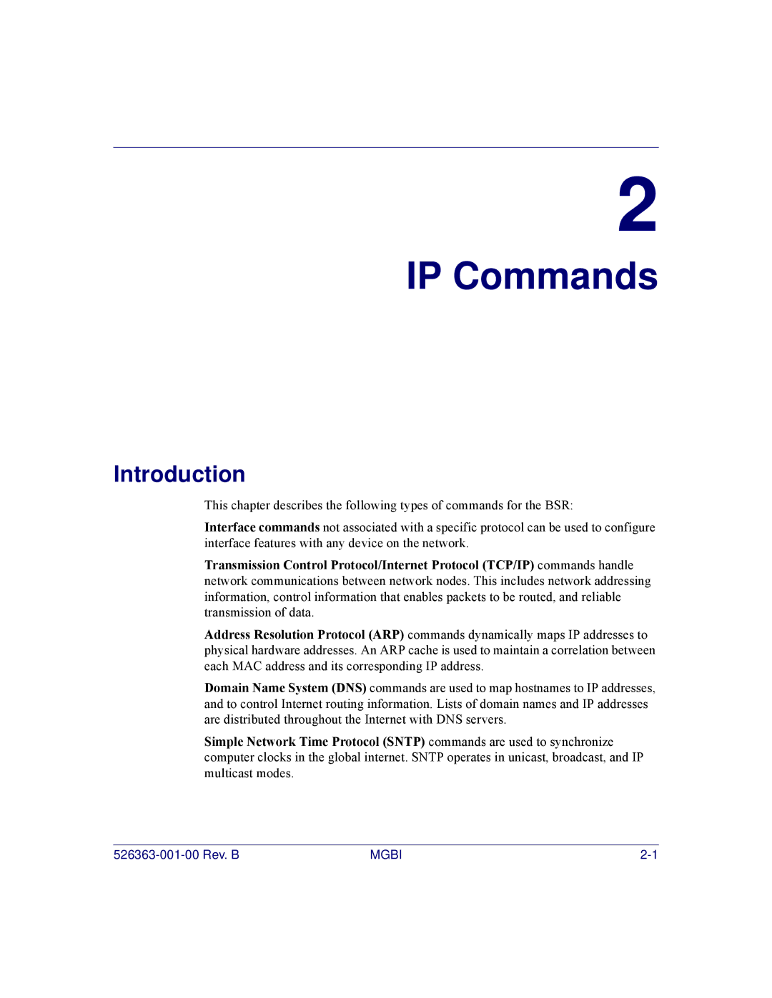 Motorola BSR 2000 manual IP Commands 