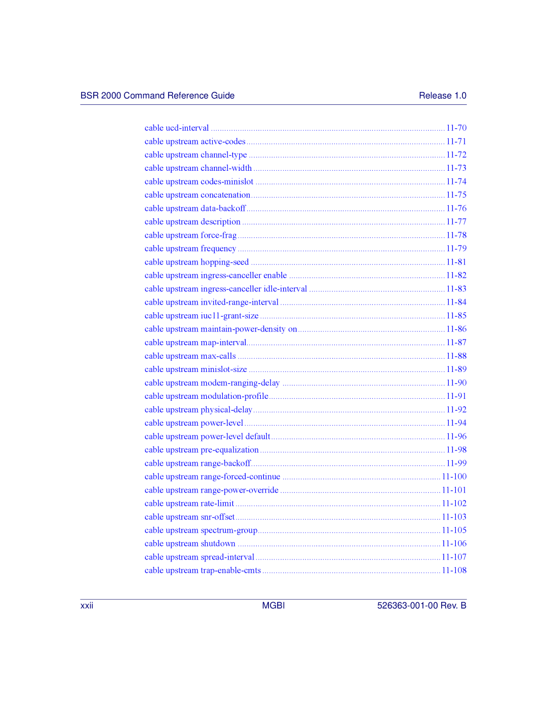 Motorola BSR 2000 manual Xxii 