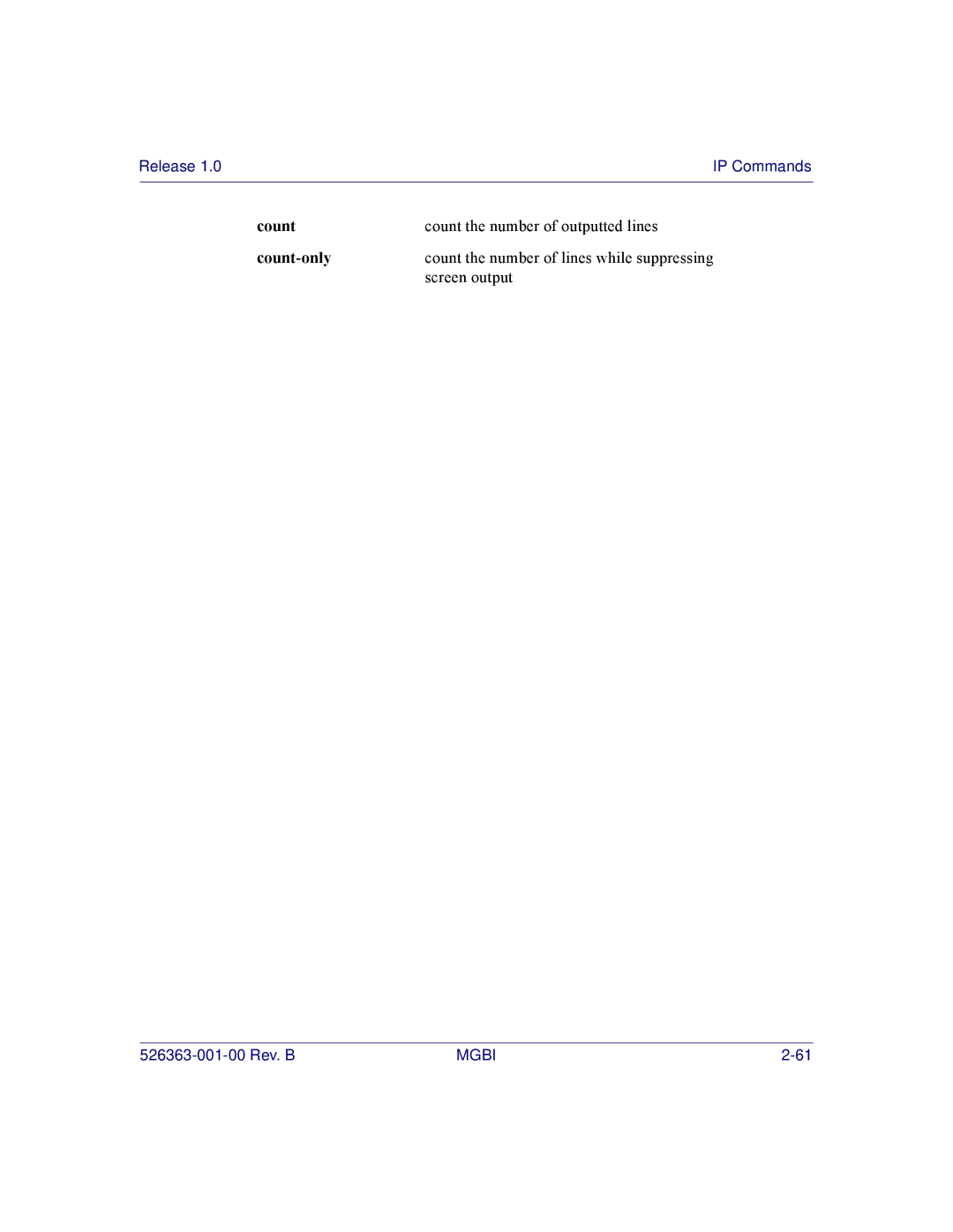 Motorola BSR 2000 manual Count 