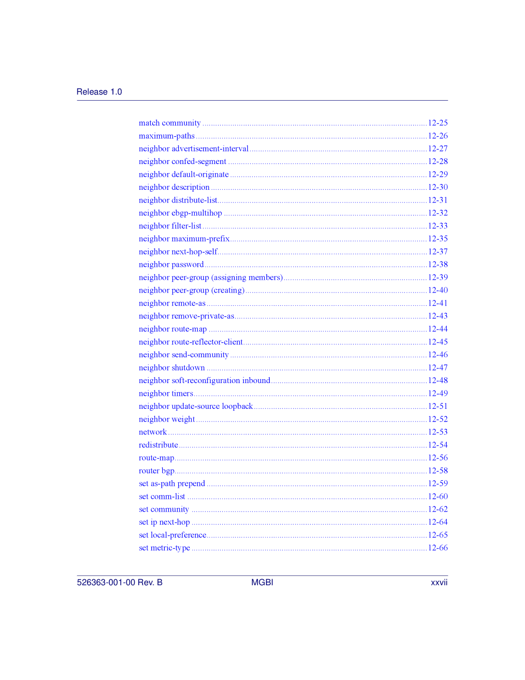 Motorola BSR 2000 manual Xxvii 