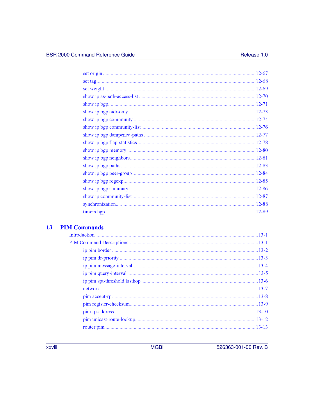 Motorola BSR 2000 manual PIM Commands 