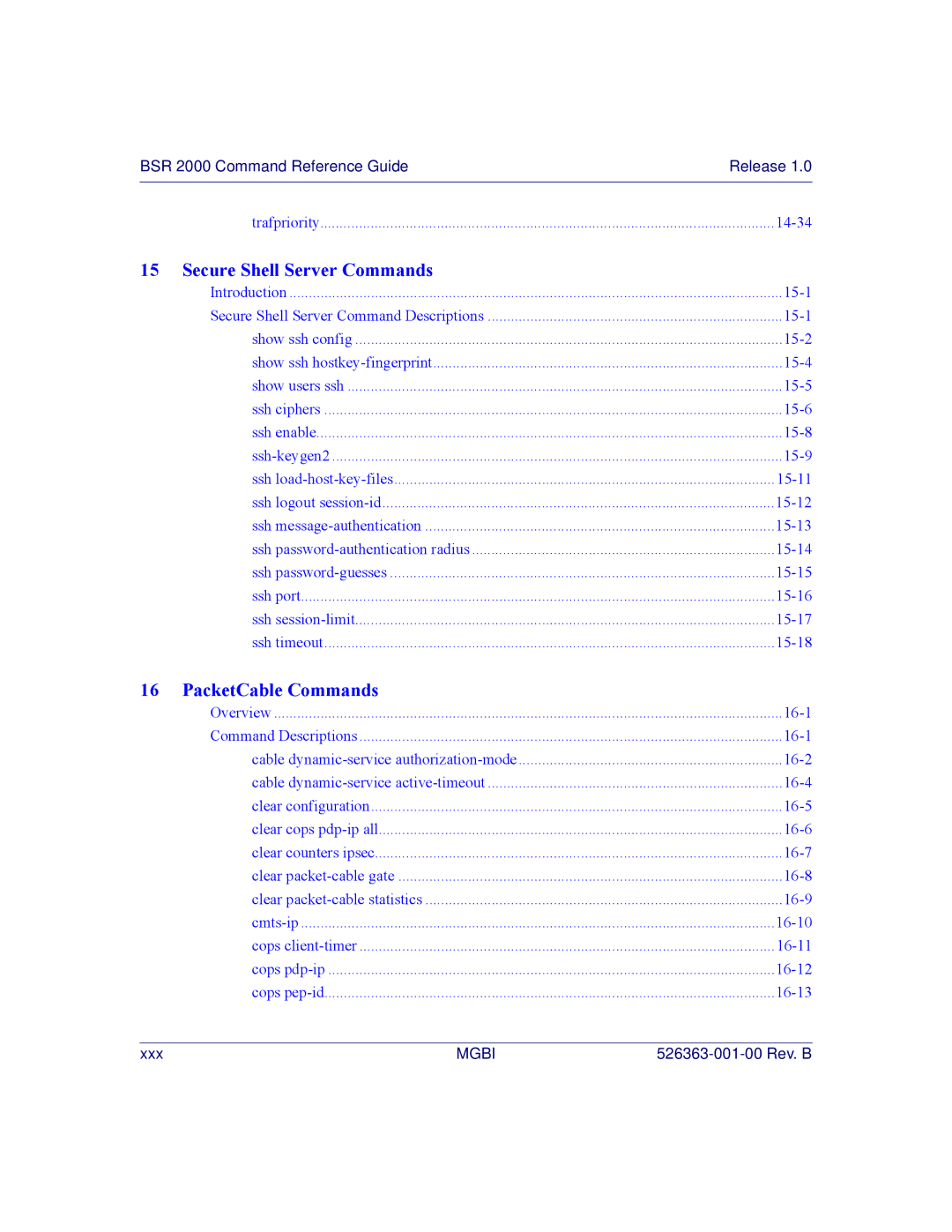 Motorola BSR 2000 manual Secure Shell Server Commands 