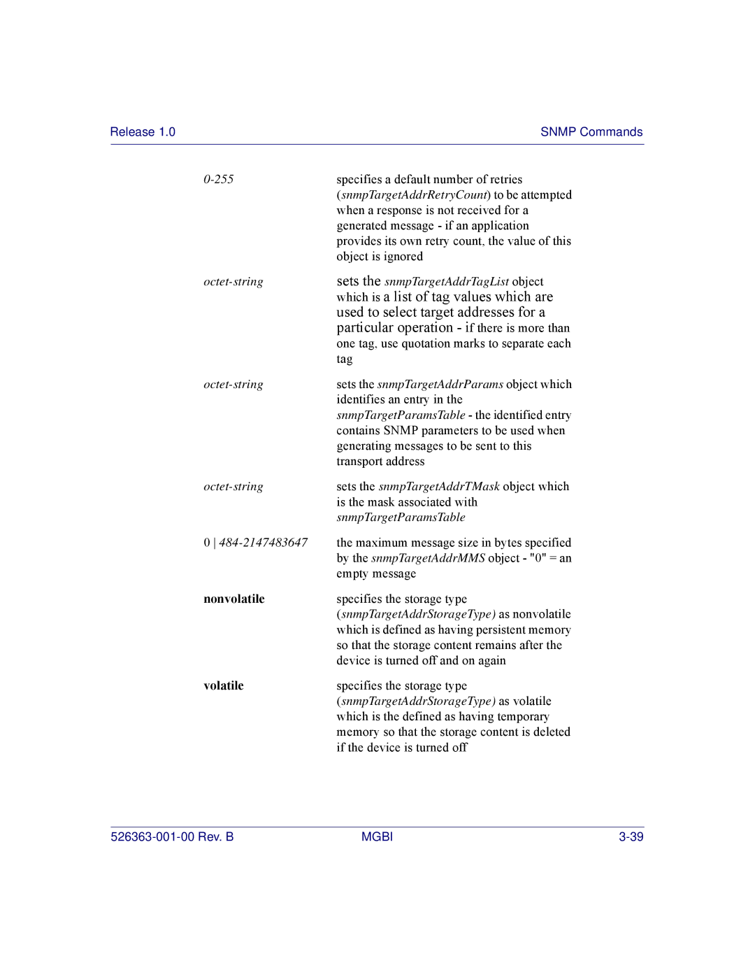 Motorola BSR 2000 manual Which is a list of tag values which are 