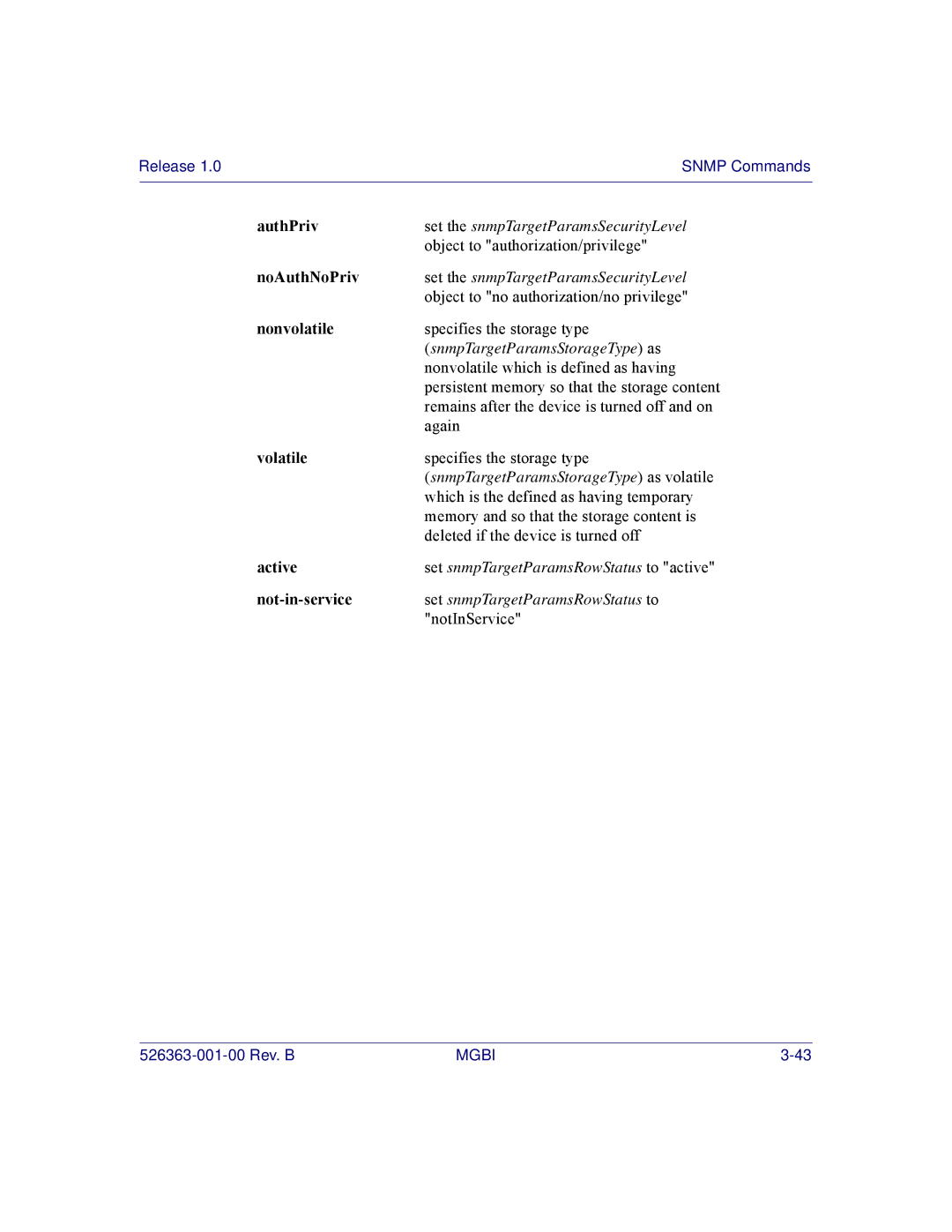 Motorola BSR 2000 manual AuthPriv, NoAuthNoPriv 