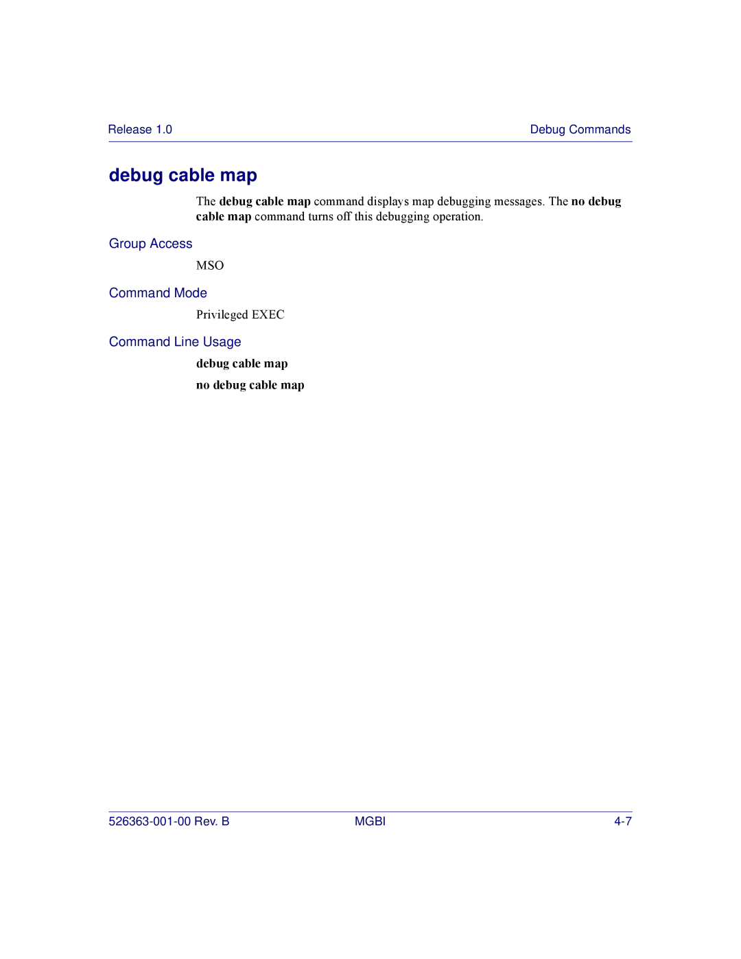 Motorola BSR 2000 manual Debug cable map no debug cable map 