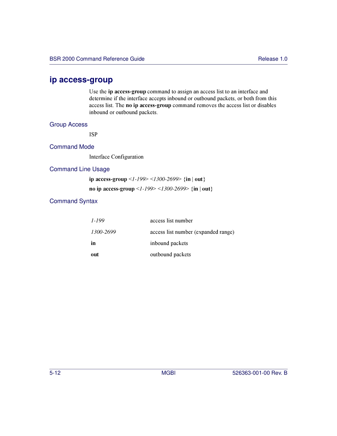 Motorola BSR 2000 manual Outbound packets 