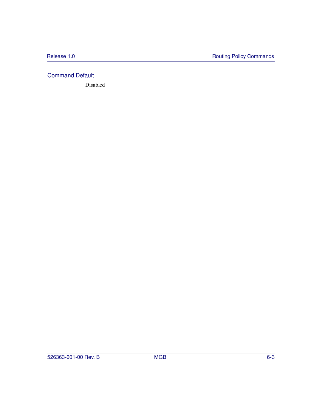 Motorola BSR 2000 manual Release Routing Policy Commands 