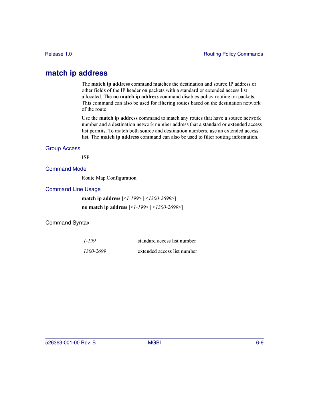 Motorola BSR 2000 manual Match ip address 