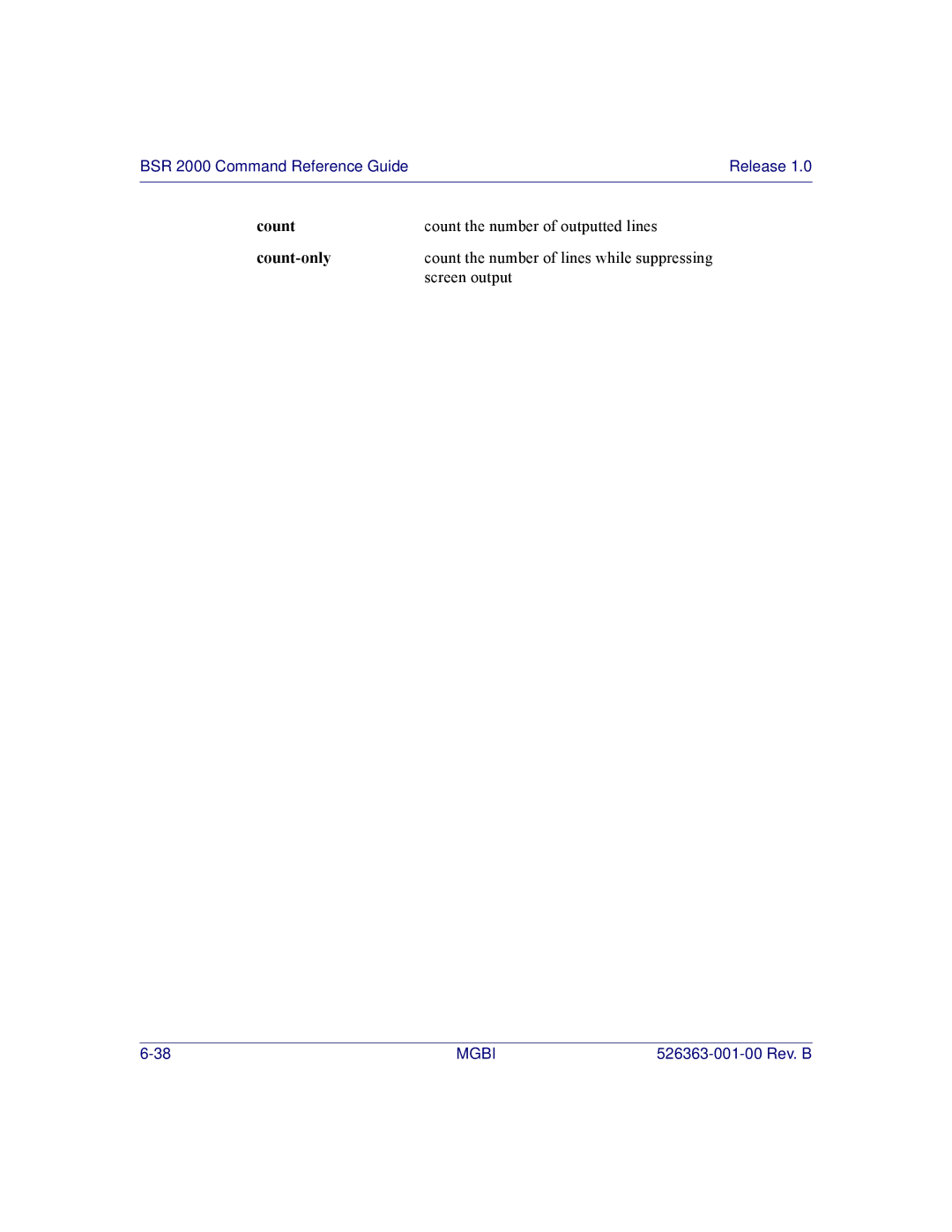 Motorola BSR 2000 manual Count 