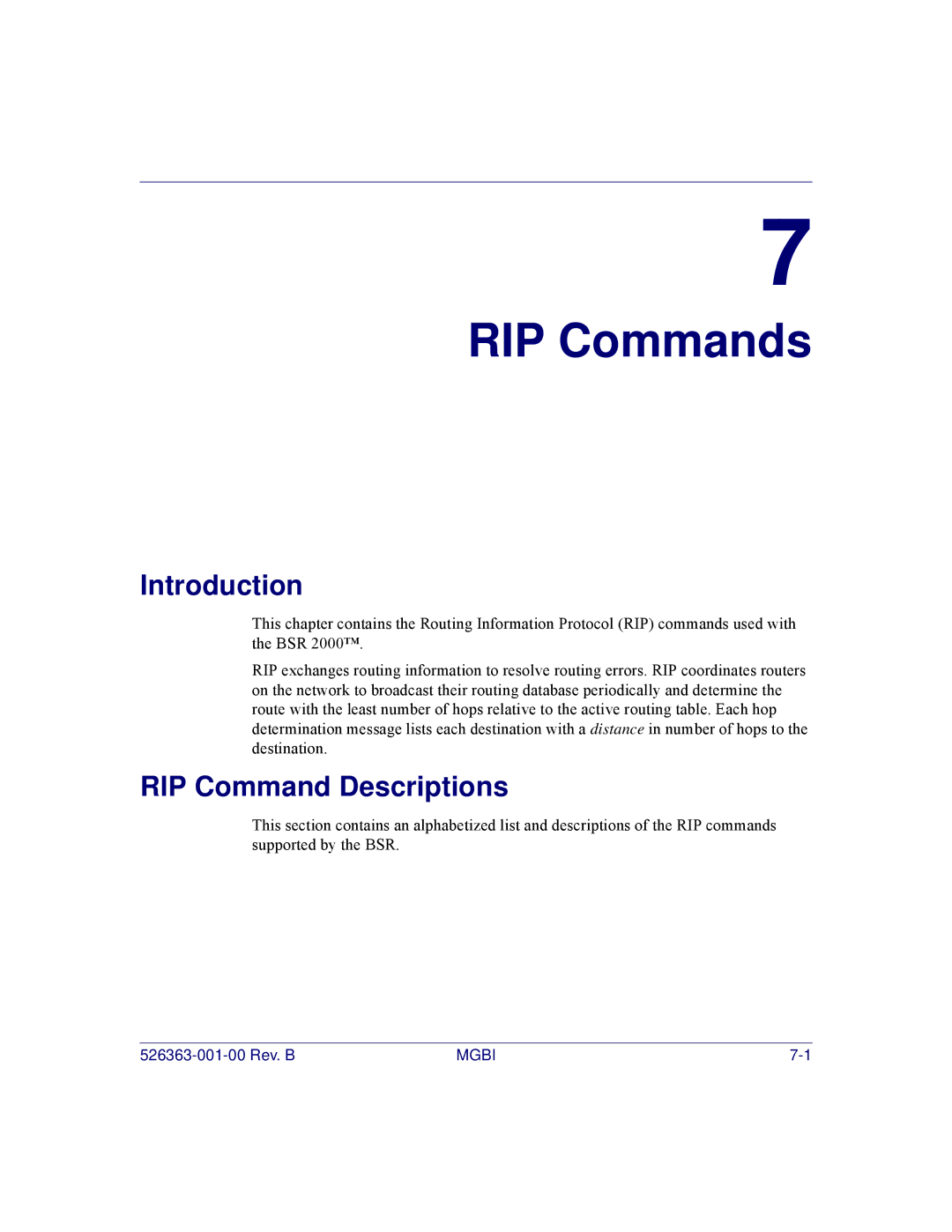 Motorola BSR 2000 manual RIP Commands 