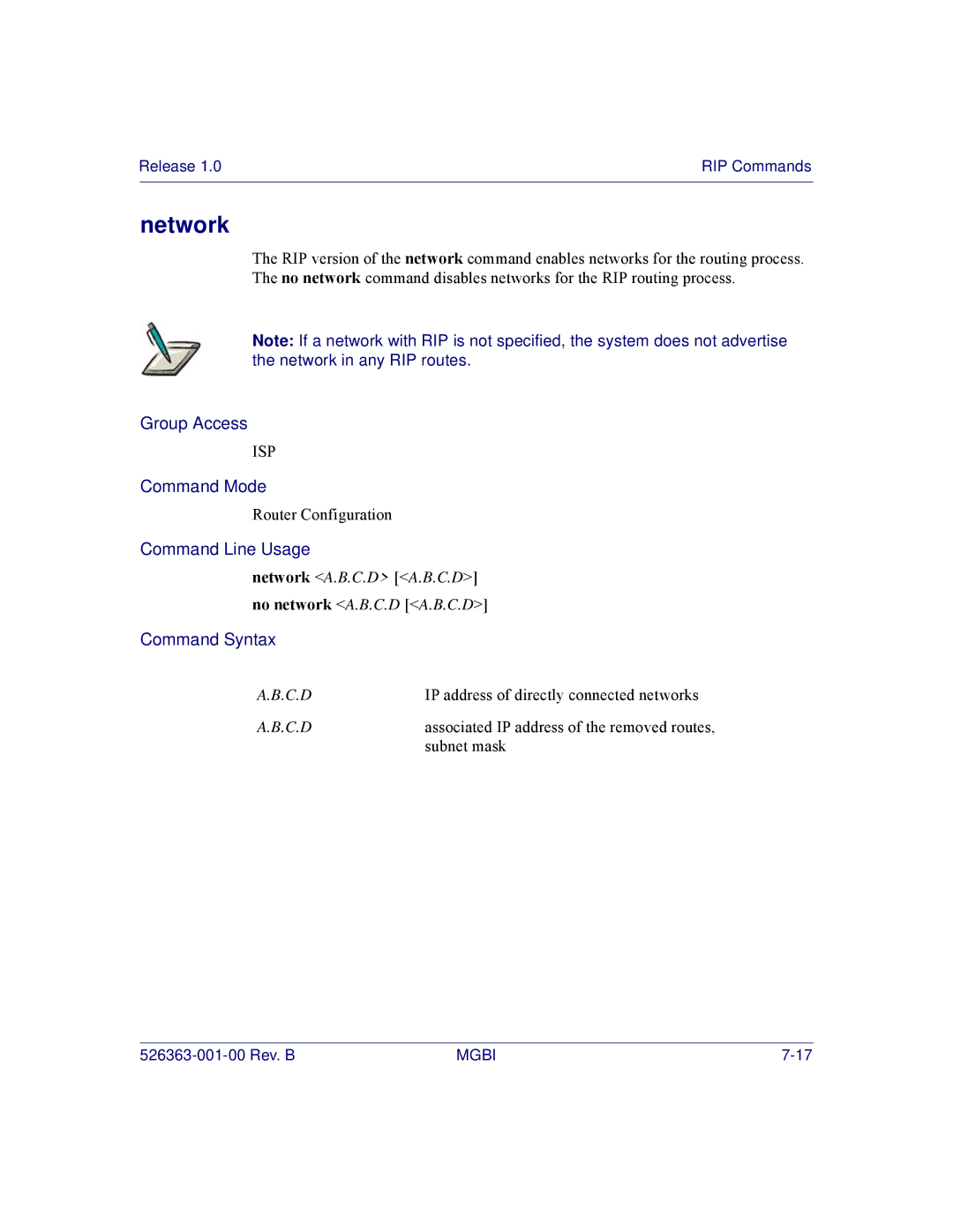 Motorola BSR 2000 manual Network 