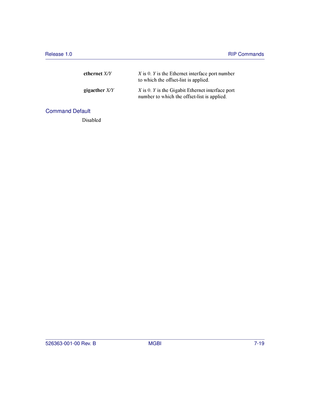 Motorola BSR 2000 manual Is 0. Y is the Ethernet interface port number 