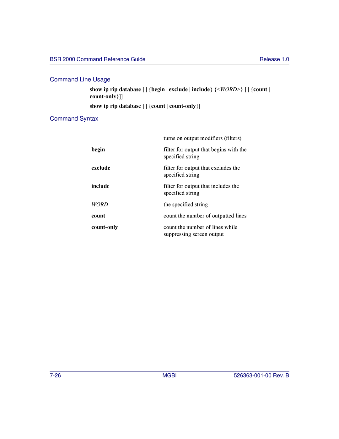 Motorola BSR 2000 manual Command Syntax 