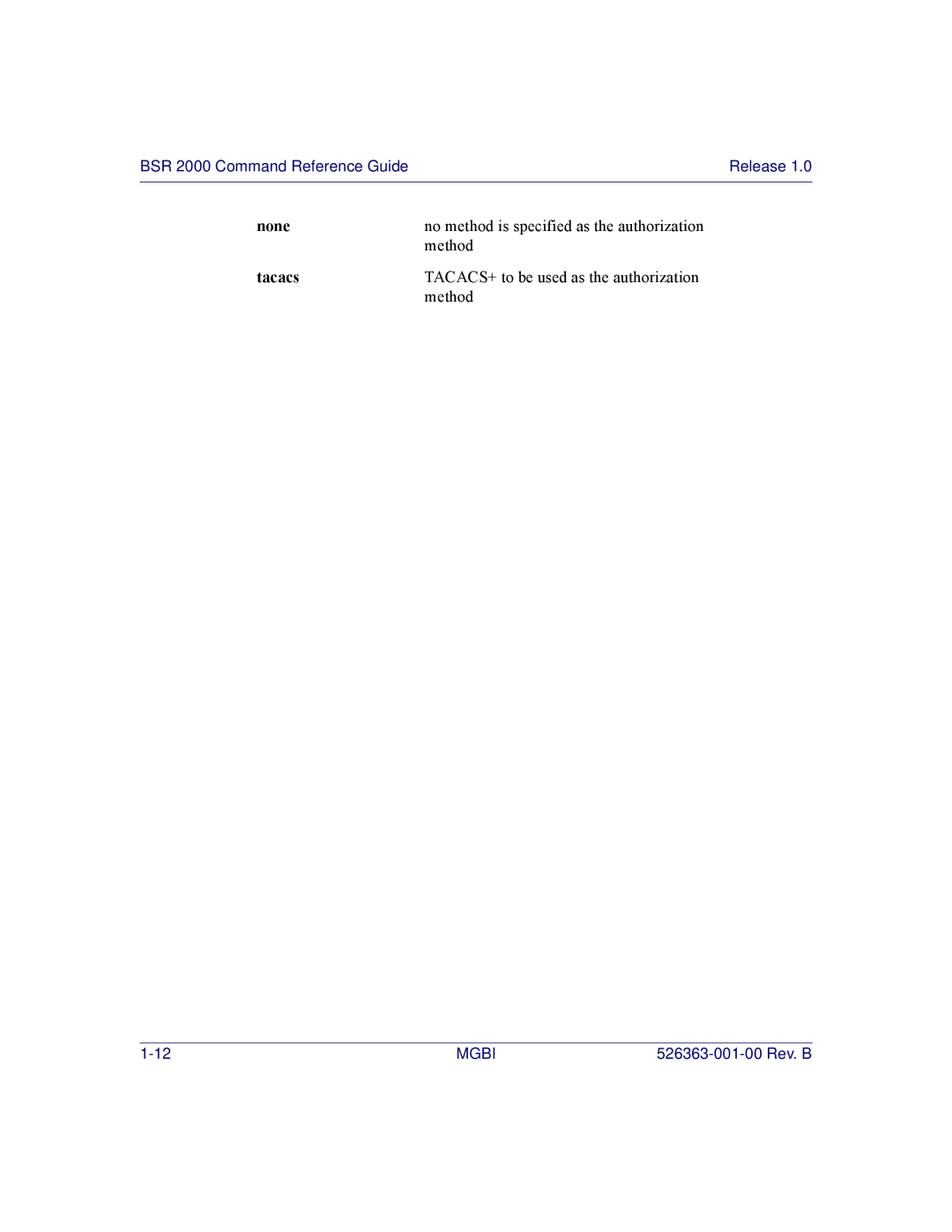 Motorola BSR 2000 manual No method is specified as the authorization 