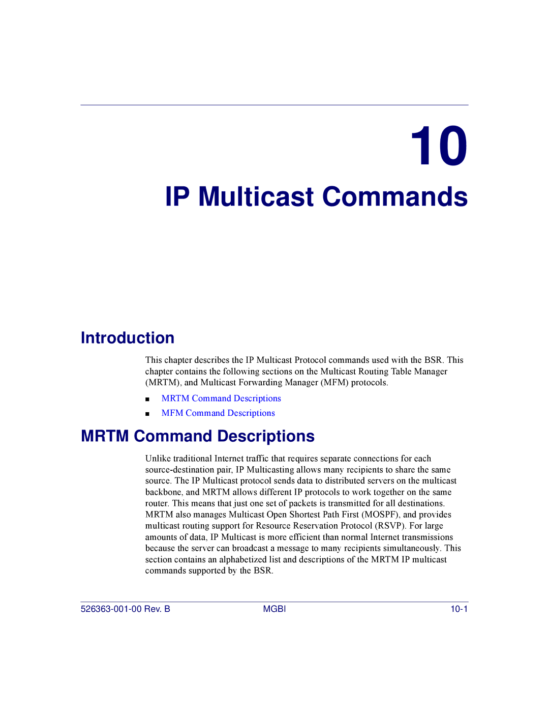 Motorola BSR 2000 manual IP Multicast Commands 