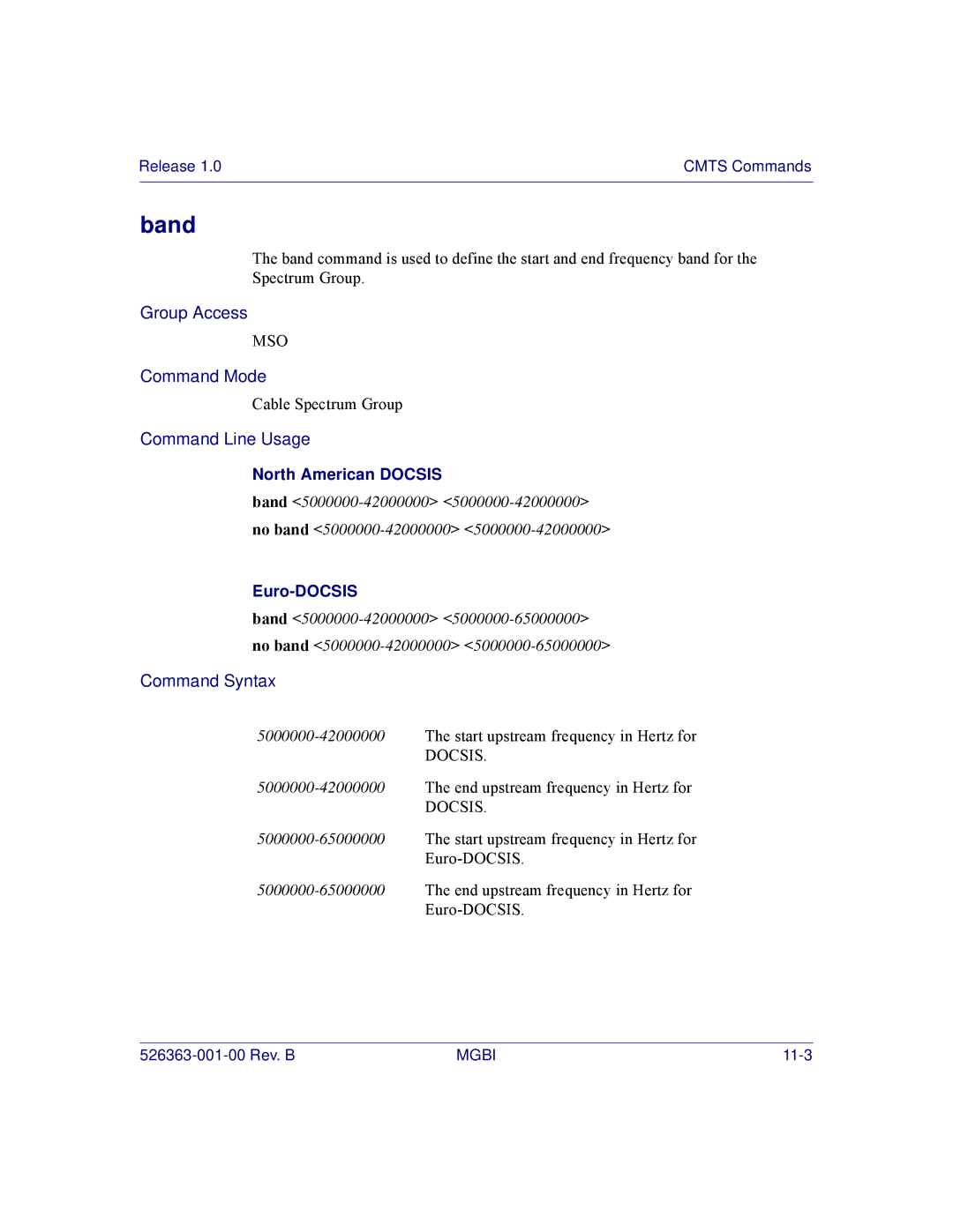 Motorola BSR 2000 manual Band 