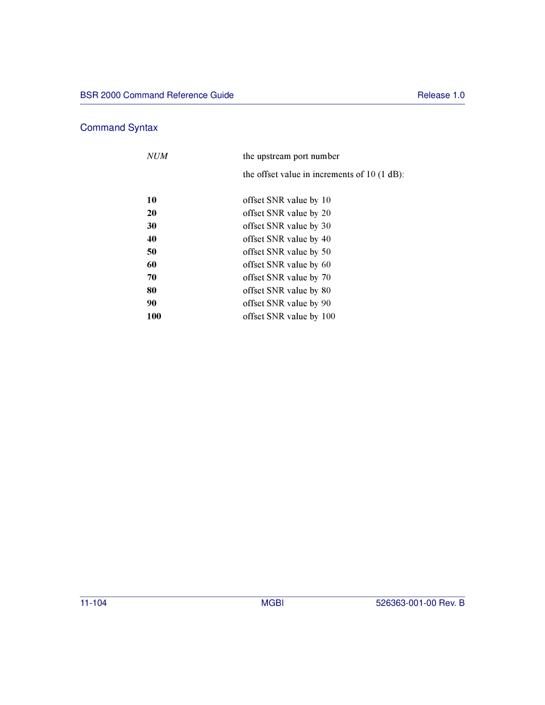 Motorola BSR 2000 manual 100 