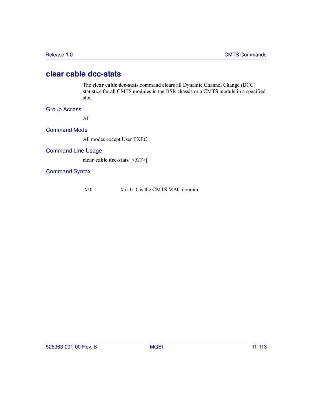 Motorola BSR 2000 manual Clear cable dcc-stats X/Y 