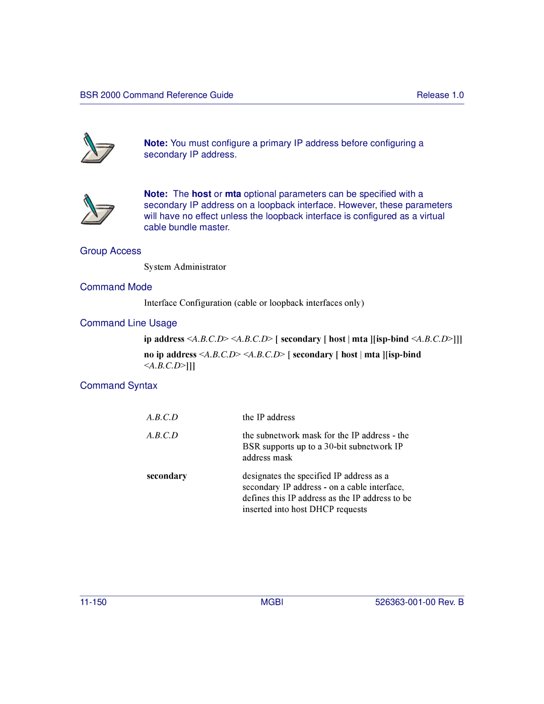 Motorola BSR 2000 manual 11-150 