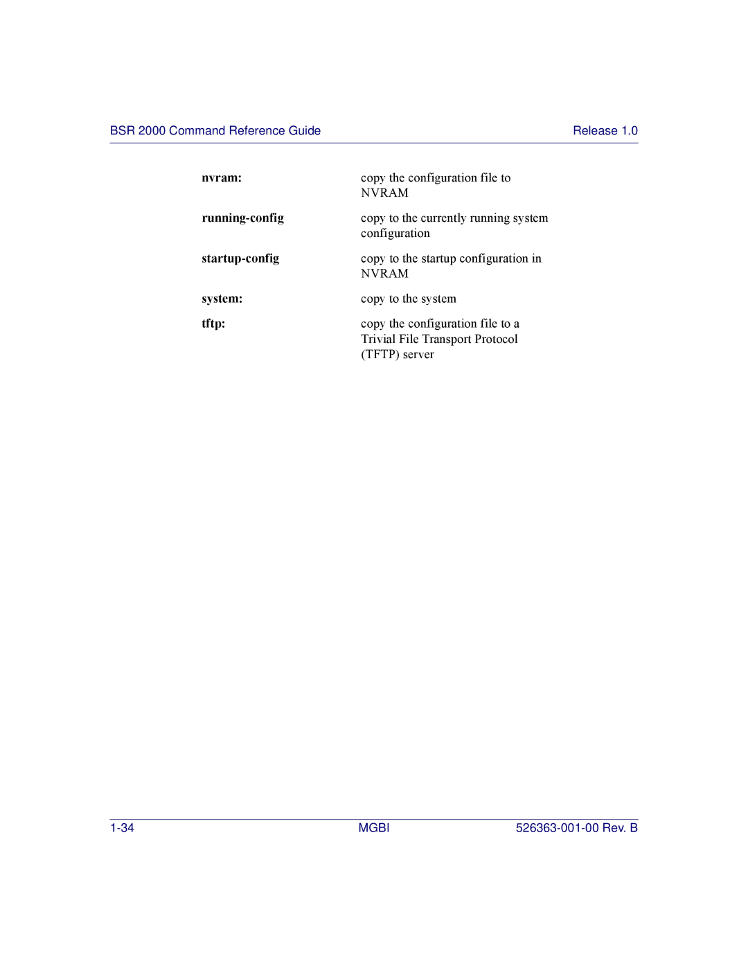 Motorola BSR 2000 manual Copy the configuration file to 