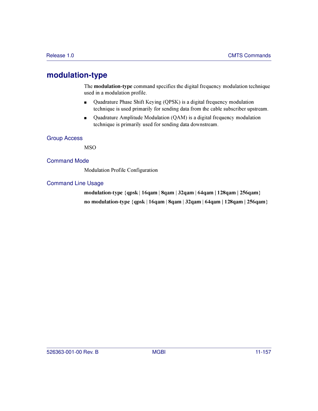 Motorola BSR 2000 manual Modulation-type 