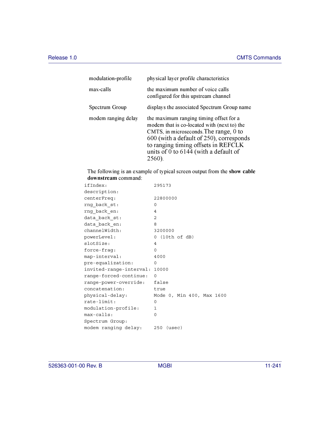 Motorola BSR 2000 manual 2560, Downstream command 