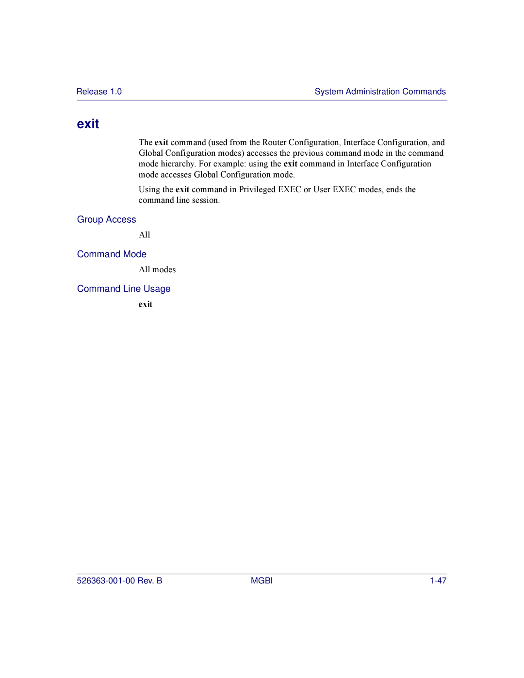 Motorola BSR 2000 manual Exit 