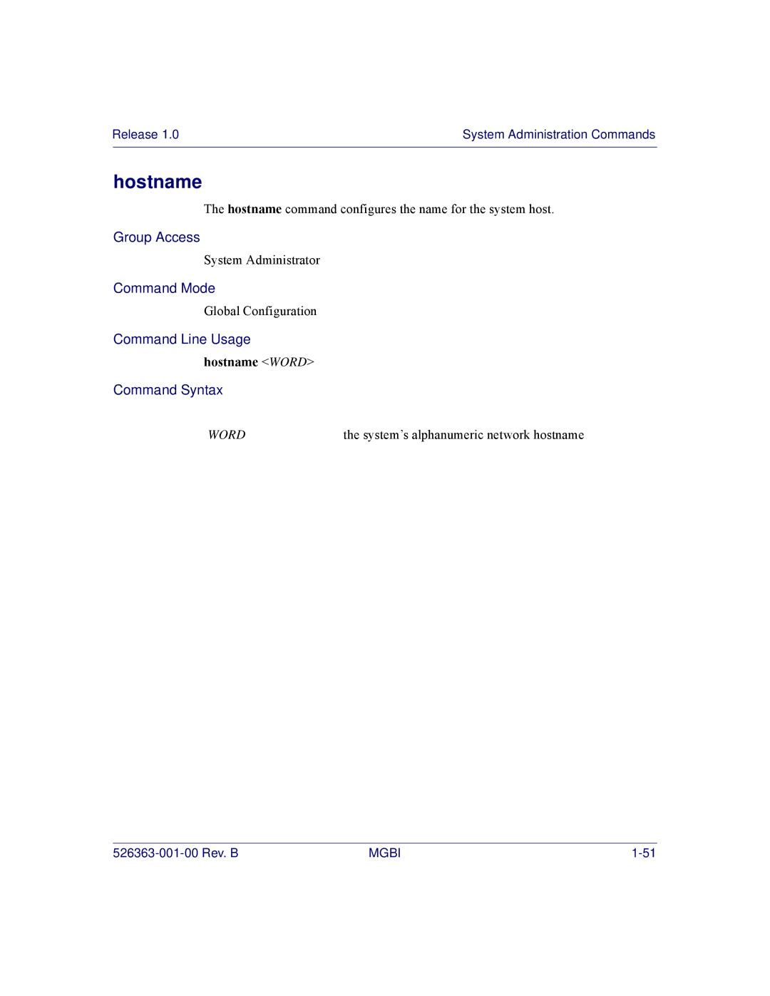 Motorola BSR 2000 manual Hostname Word 