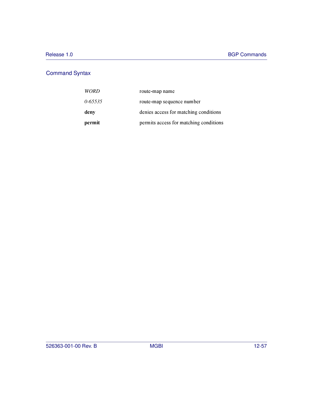 Motorola BSR 2000 manual Route-map name 