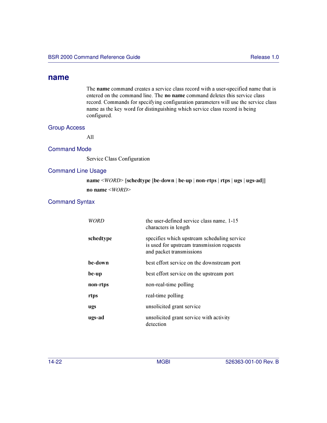 Motorola BSR 2000 manual Name 